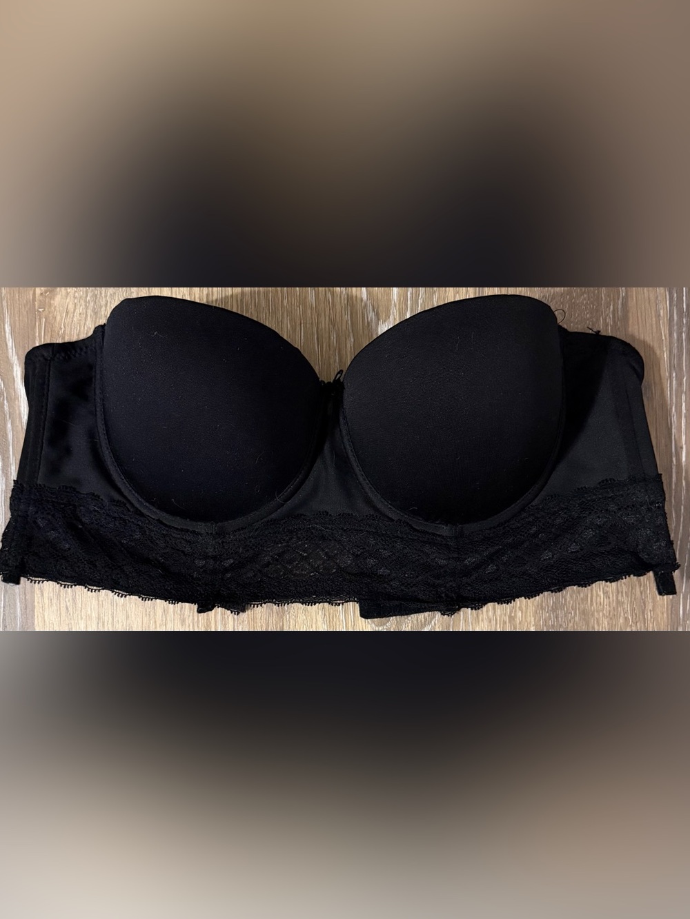 Wet Seal Black Lace Strapless Longline Bra Bustier Corset Top Smoothing